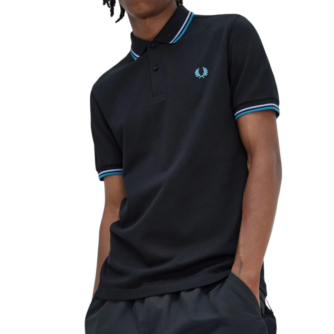 Fred Perry M3600 Twin Tipped Poloshirt in Zwart