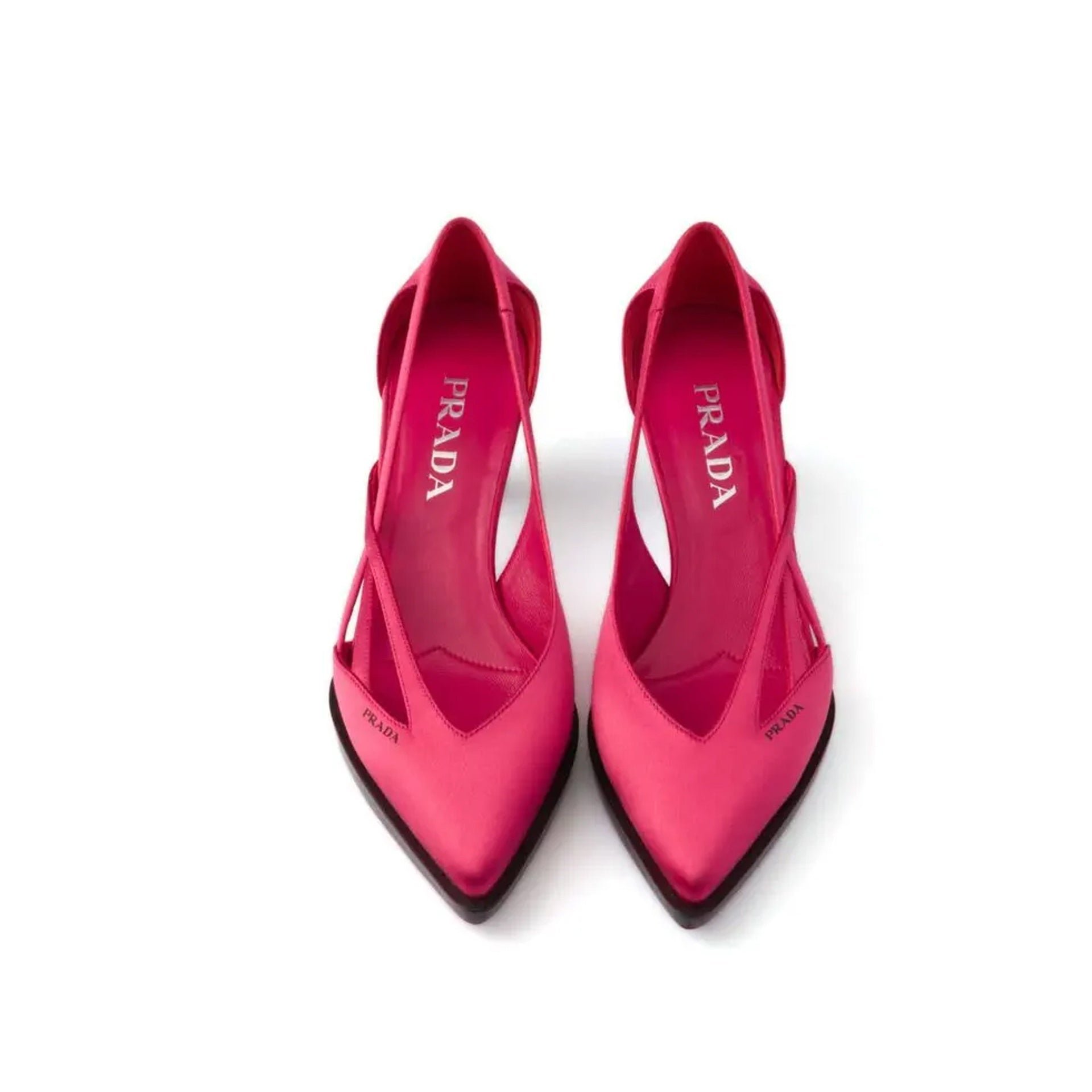Prada 55mm satijnen pumps met uitsparingen