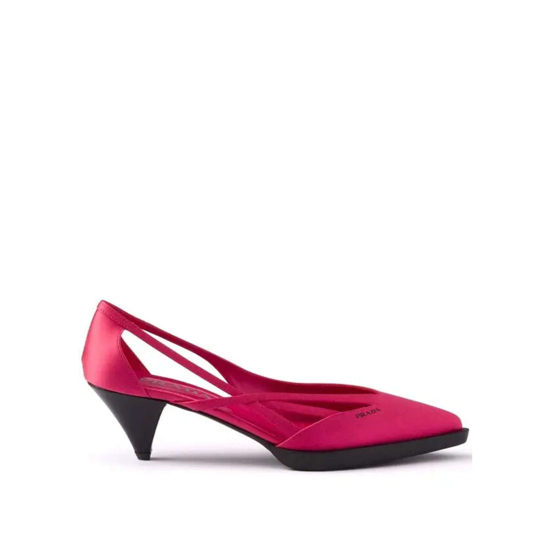 Prada 55mm satijnen pumps met uitsparingen