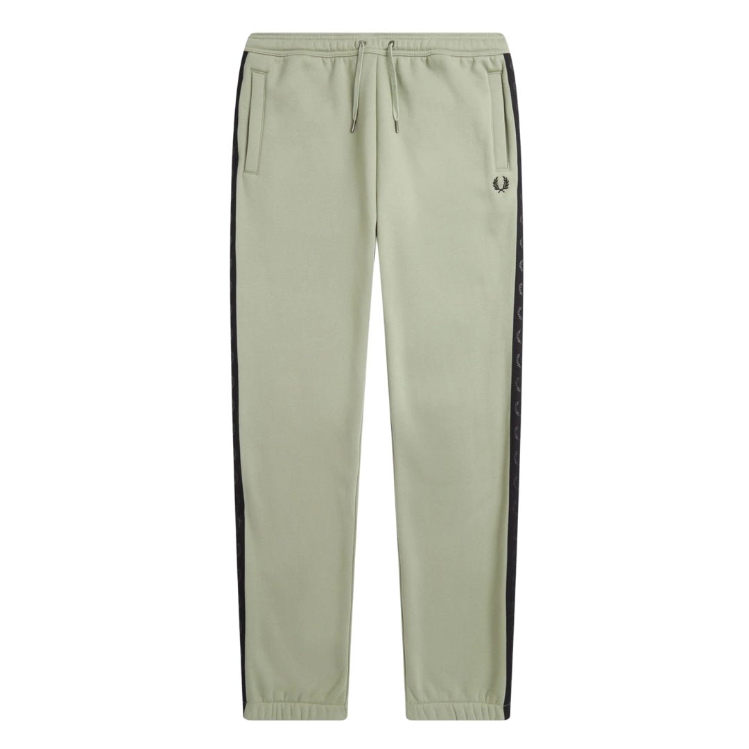 Fred Perry reliëf lauwerkrans getapete pijpen zeegras joggingbroek