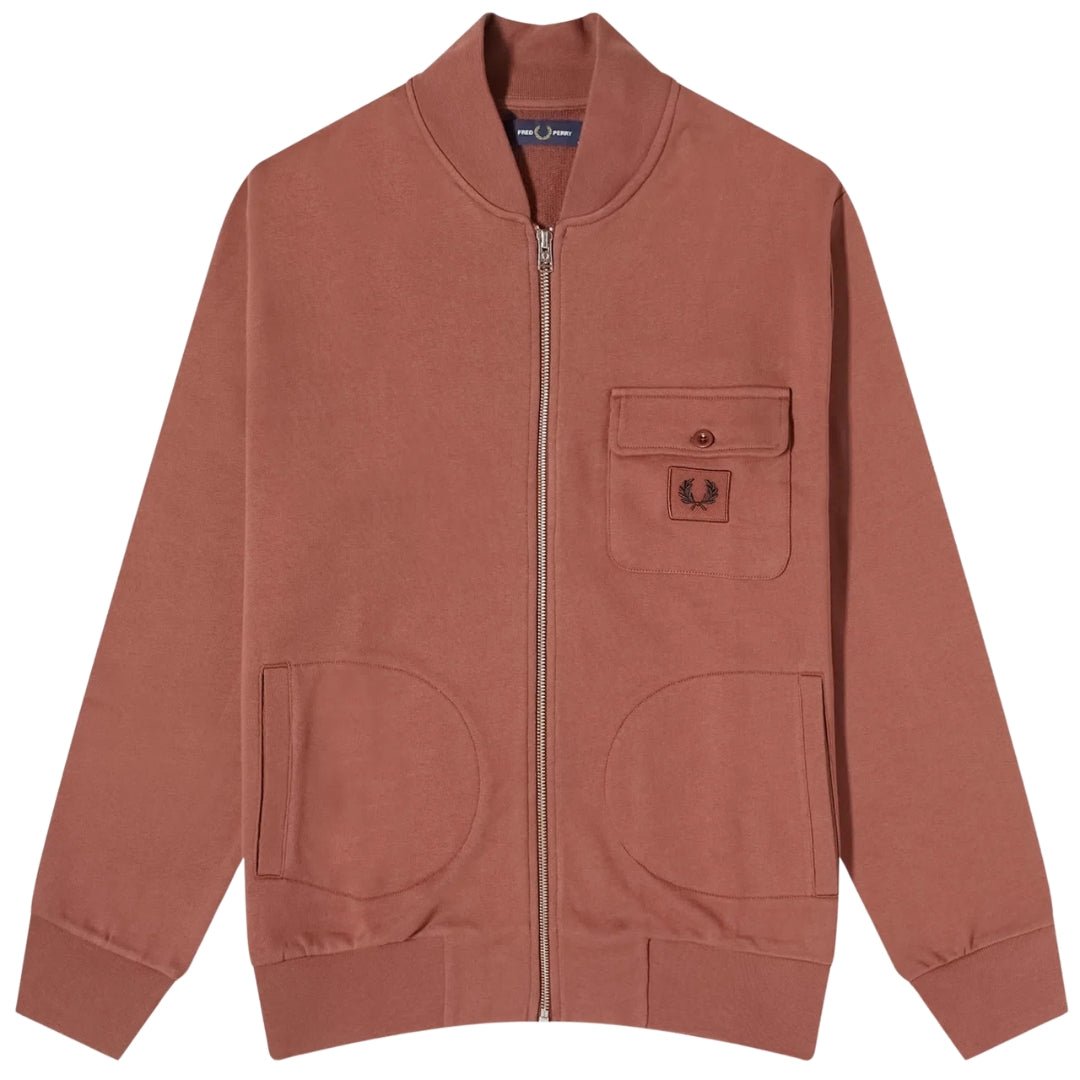 Fred Perry Whiskey Brown Bomberjack met Ritssluiting