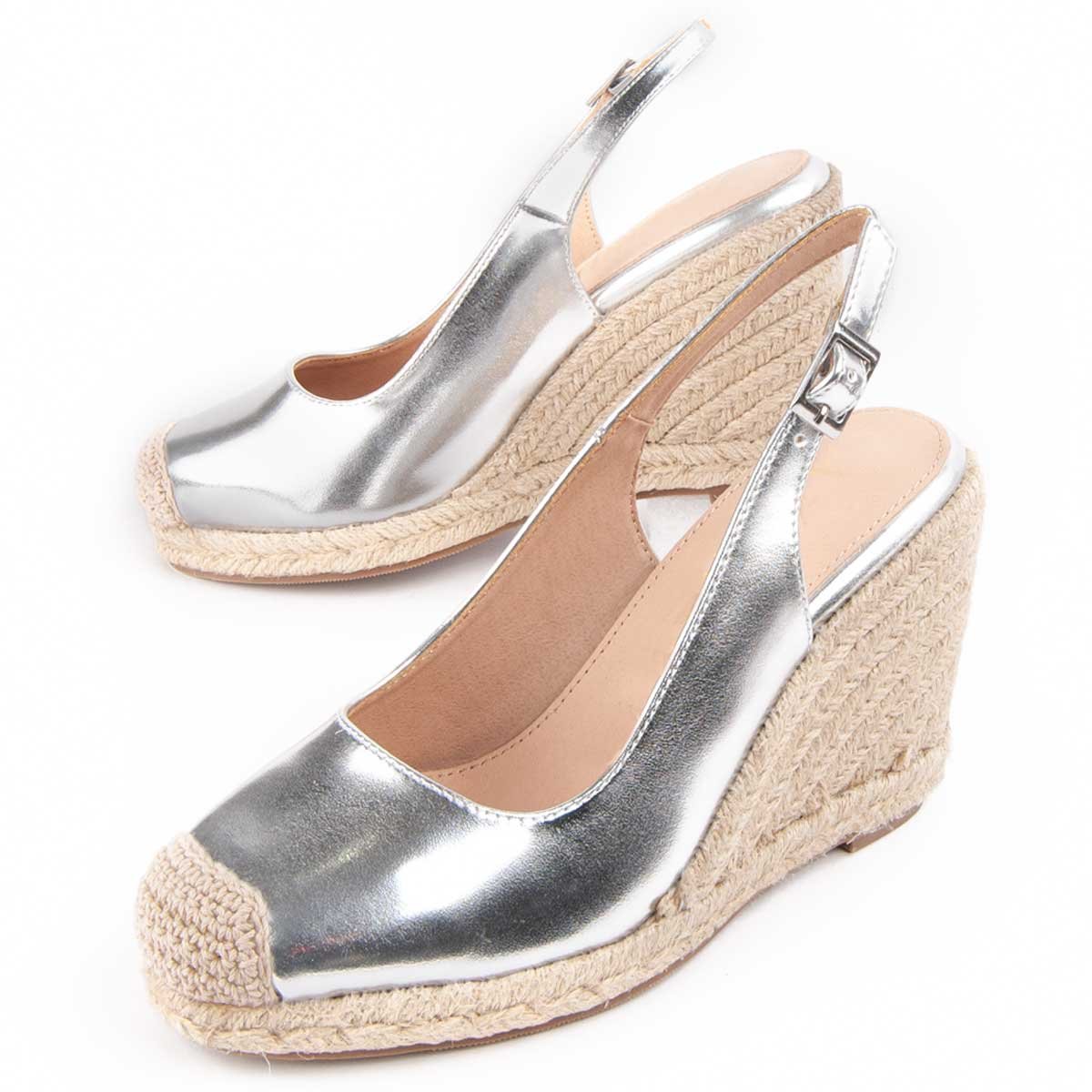 Montevita Espadrilles Met Sleehak Balenci5 Zilver