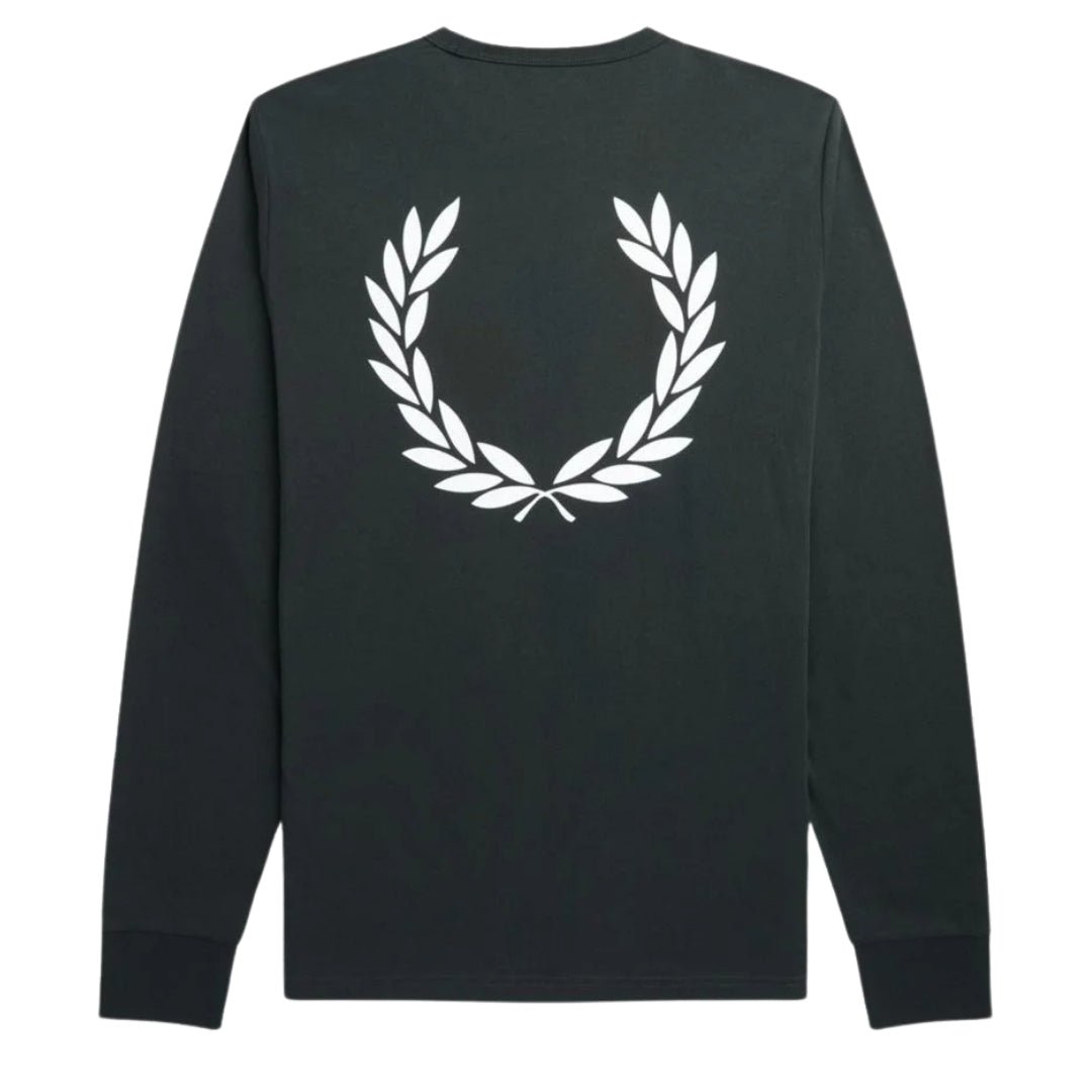Fred Perry Laurel Wreath Gunmetal Grey T-shirt met lange mouwen