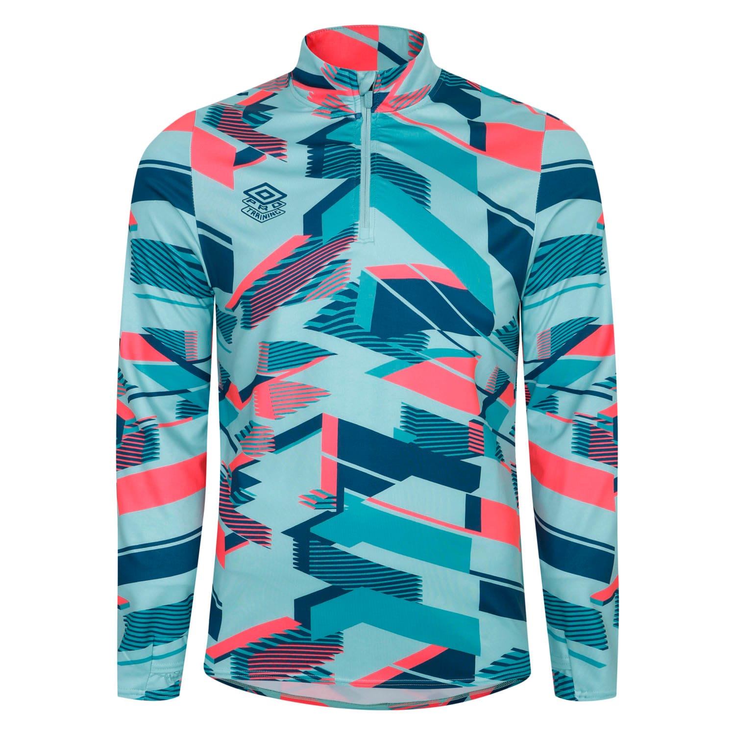 Heren Umbro Premier Graphic Warm Up Mid Layer Top in Blauw Roze