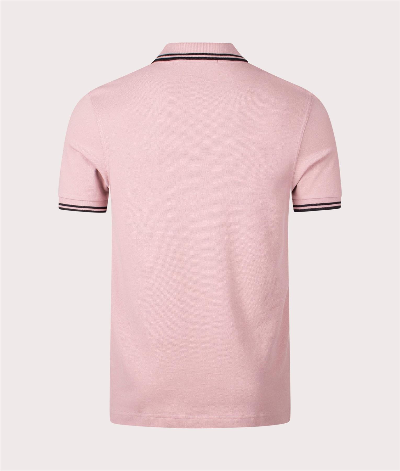 Fred Perry Heren Twin Tipped Poloshirt in Oudroze en Zwart