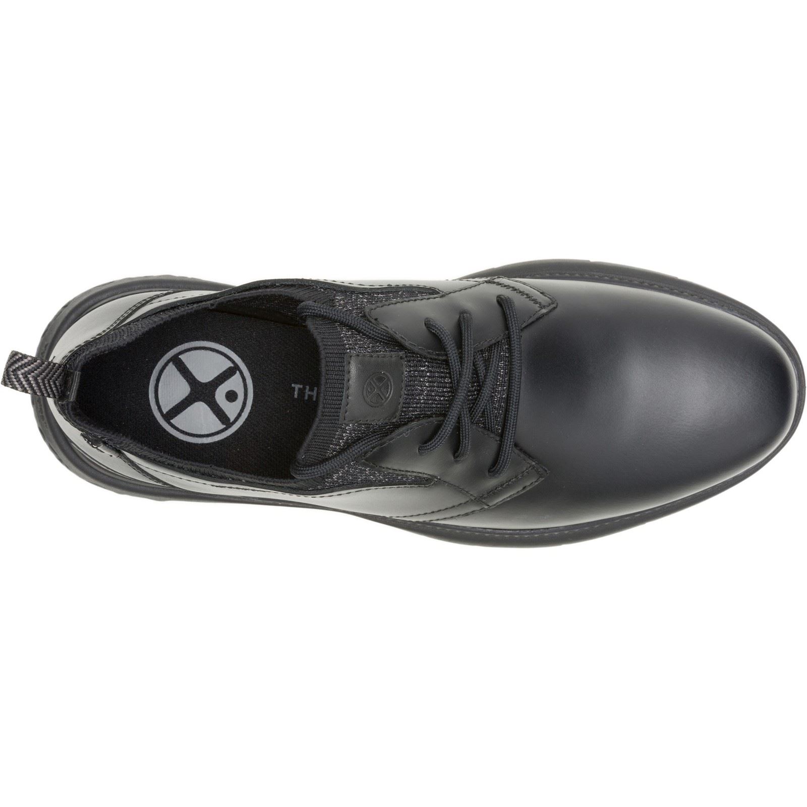 Hush Puppies Excel Leren Heren Zwarte/Zwarte Veterschoenen