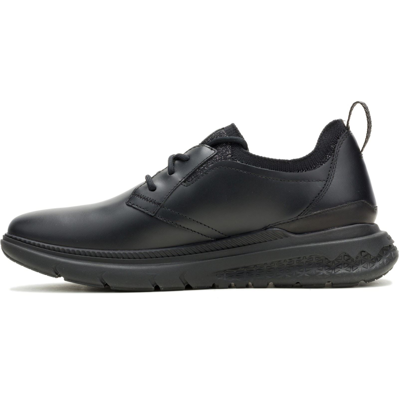 Hush Puppies Excel Leren Heren Zwarte/Zwarte Veterschoenen