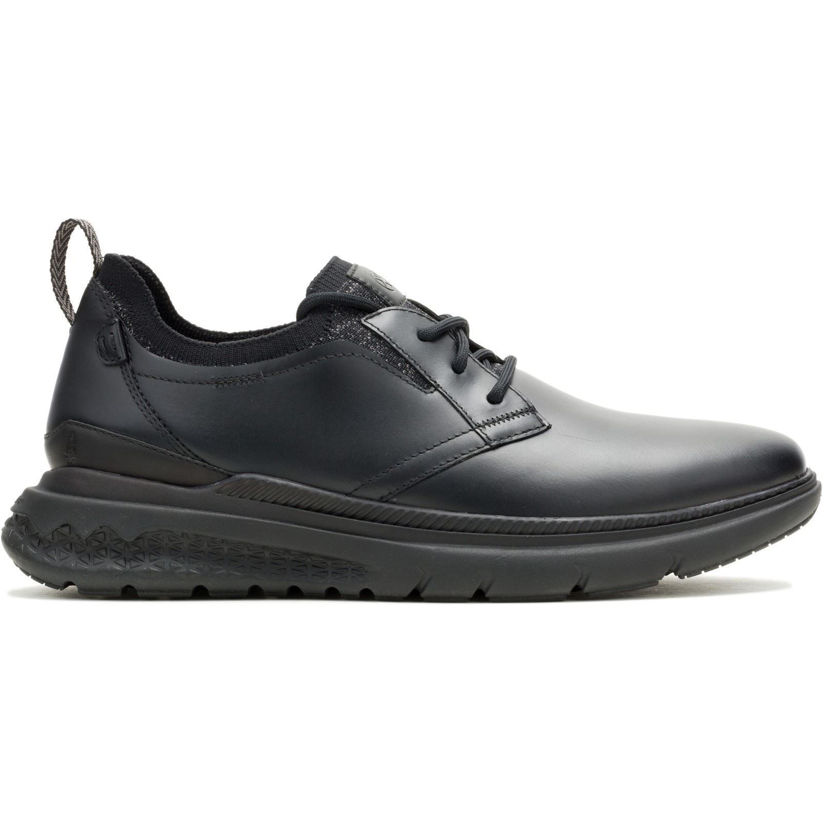 Hush Puppies Excel Leren Heren Zwarte/Zwarte Veterschoenen