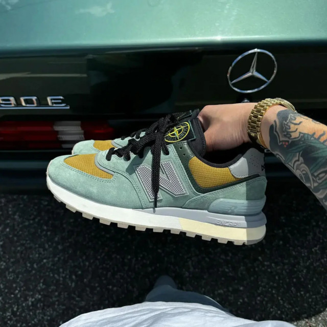 New Balance 574 legacy x stone island light green