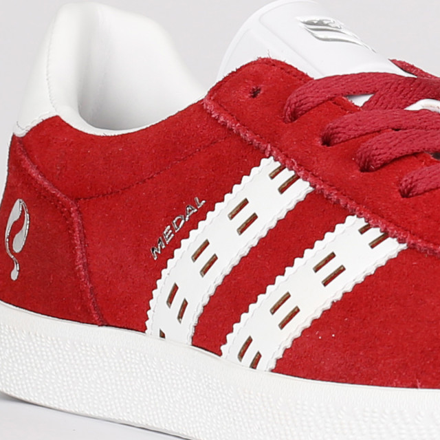 Q1905 Sneaker medal classic donkerrood/wit
