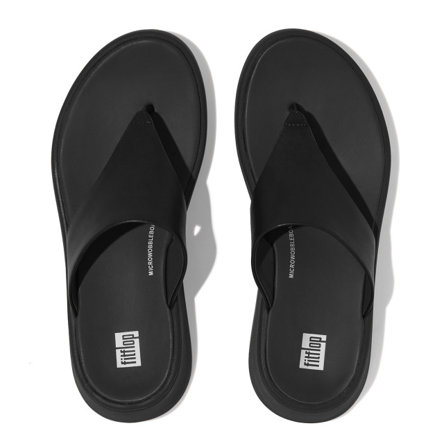 FitFlop F-mode leather flatform toe-post sandals