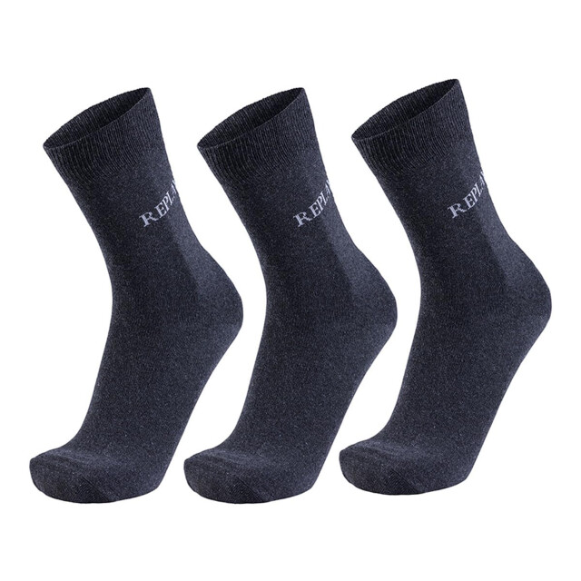 Replay Uniseks adult logo melange sokken (set van 3)