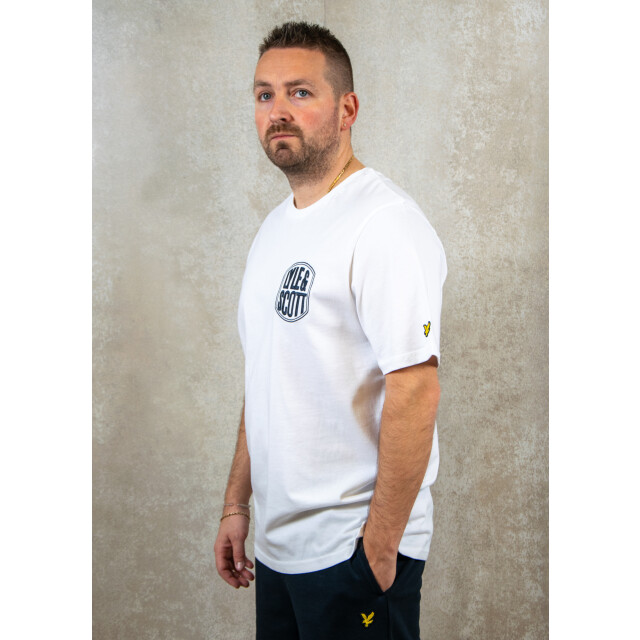 Lyle and Scott Embroidered badge graphic t-shirt