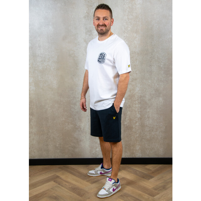Lyle and Scott Embroidered badge graphic t-shirt