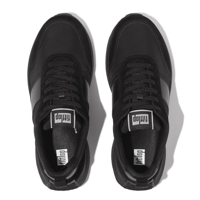 FitFlop F-mode flow sneaker nylon & suede mix