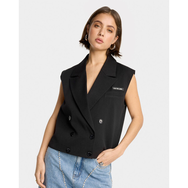 Alix The Label 2508430318 ladies woven double breasted waistcoat