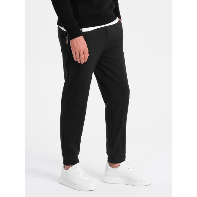 Ombre Italianstyle joggingbroek heren zwart stiksels