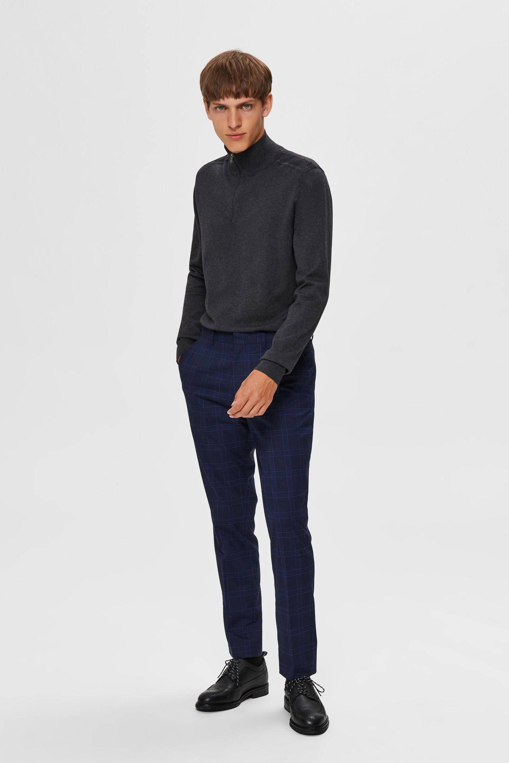 Selected Berg half zip cardigan antraciet
