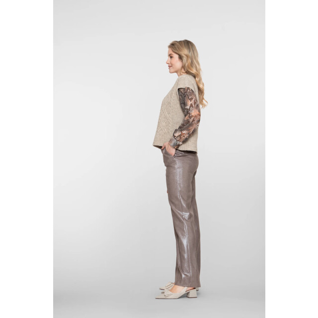 Geisha 51580-32 745 pants taupe/silver