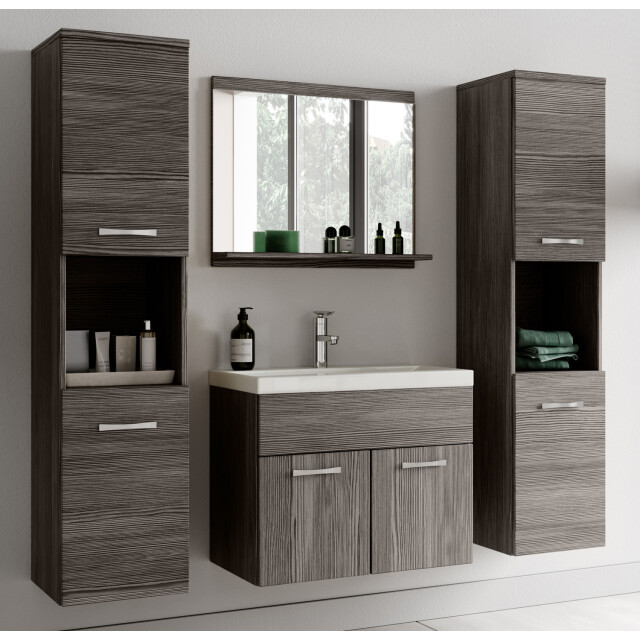 Badplaats Badkamermeubel set montreal xl 60 x 35 cm grijs badmeubel