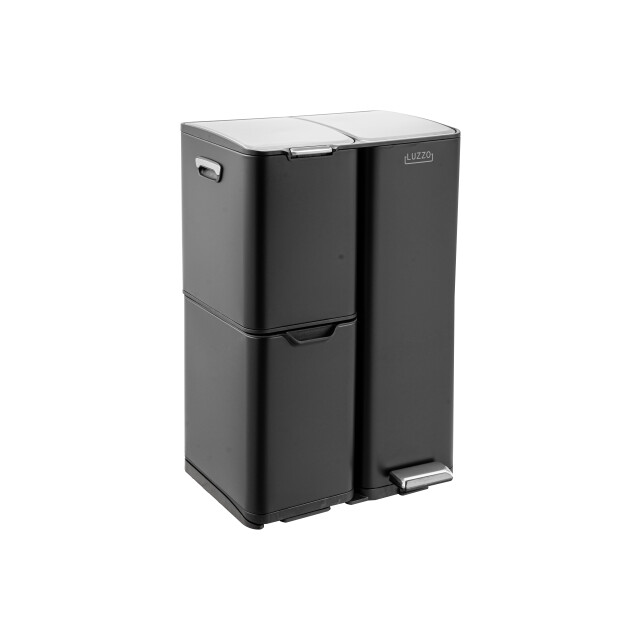 Luzzo ® ohio 60 ltr afvalscheidingsprullenbak rvs – pedaalemmer met soft close