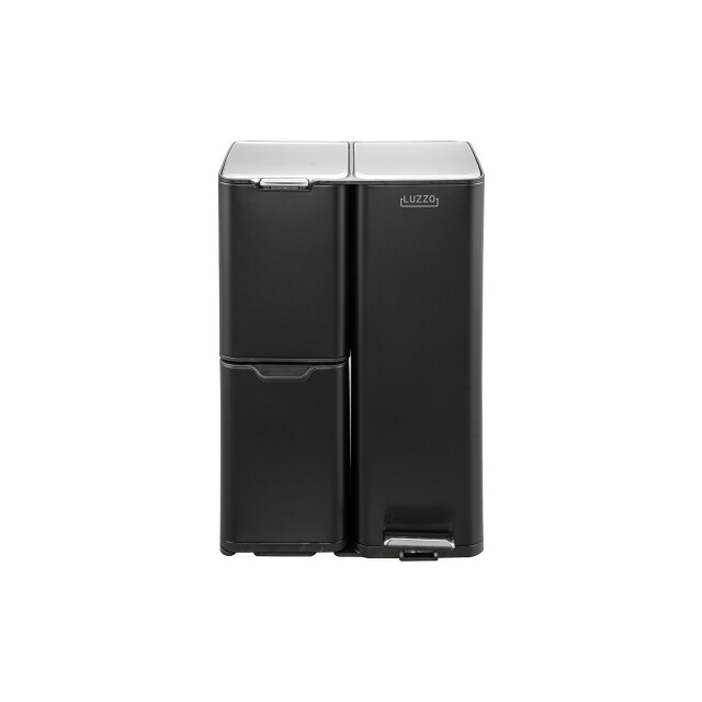 Luzzo ® ohio 60 ltr afvalscheidingsprullenbak rvs – pedaalemmer met soft close