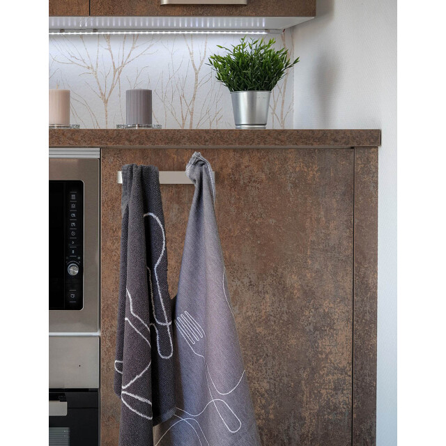 DoubleDry Luxe keukenhanddoeken set 6 stuks 50x50 cm 100% katoen hoge