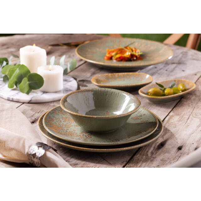 Bonna Pizzabord sage snell porselein 32 cm set van 2