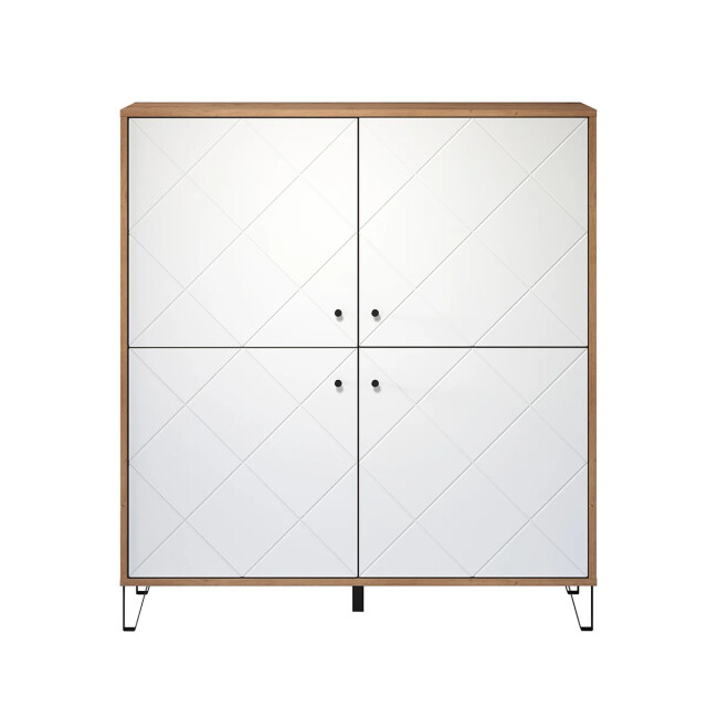 CaliCosy Buffet hoog 4 deuren mat wit l123 cm touch
