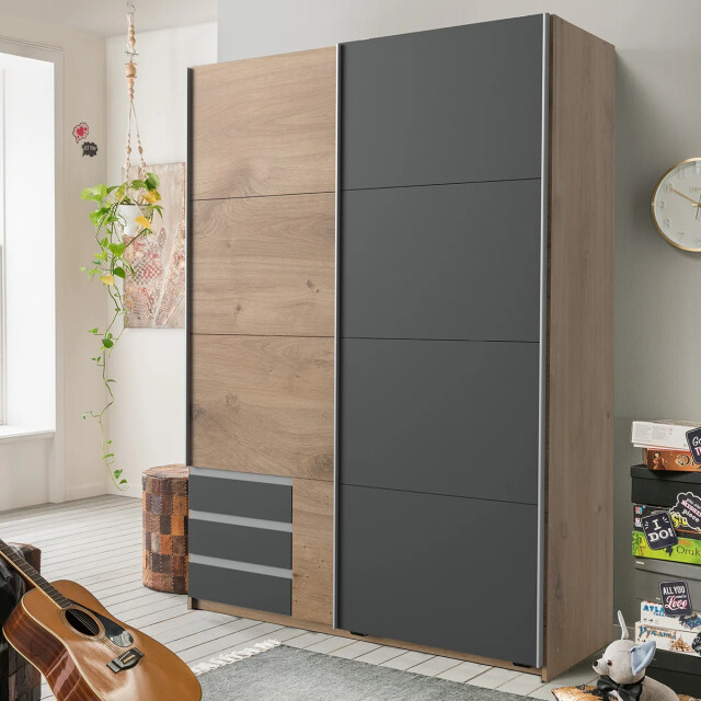 CaliCosy Kledingkast met 2 schuifdeuren l135 cm