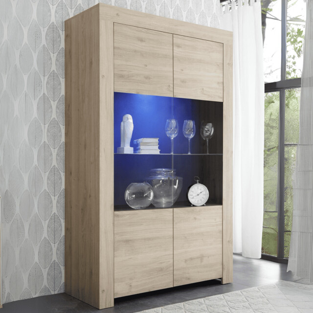 CaliCosy Vitrinekast 2 deuren van glas zonder verlichting h186 cm firenze