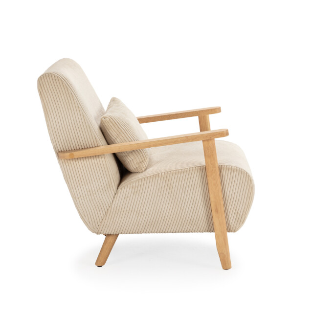 CaliCosy Fauteuil in stof met houten poten l70 cm bonnie