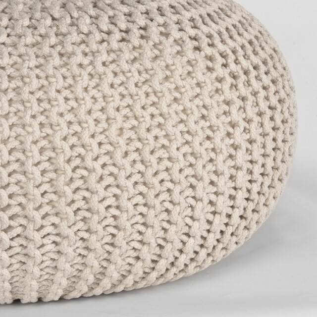 Label51 Poef knitted naturel katoen l