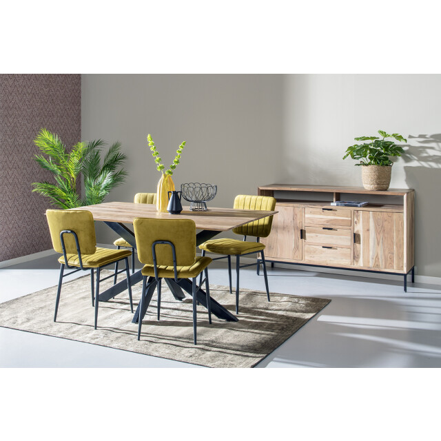 Livingfurn eetkamertafel oslo acasia hout 220 cm -