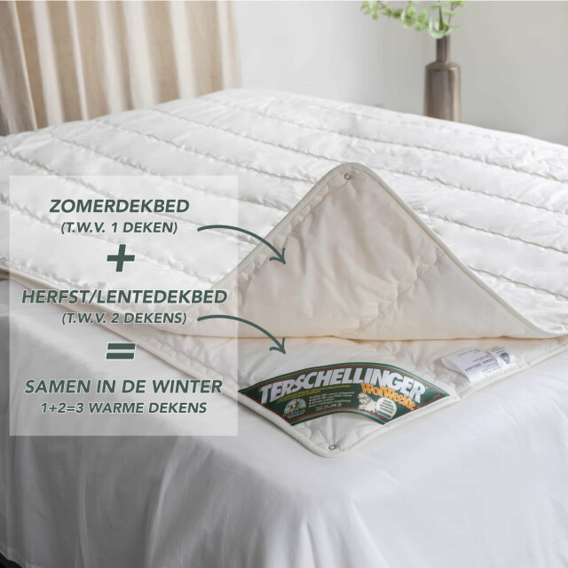Terschellinger Wolweelde Terschellinger wollen 4-seizoenen kinderdekbed 100% zuiver scheerwollen peuter