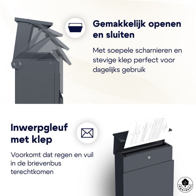 4gardenz ® brievenbus staand brievenbus staal met slot -