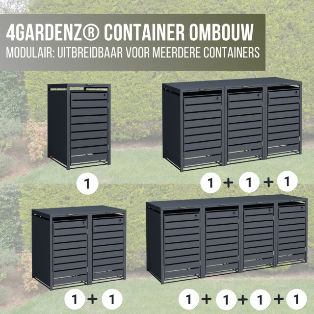 4gardenz ® containerombouw 2 kiko's kliko ombouw hoogwaardig materiaal -