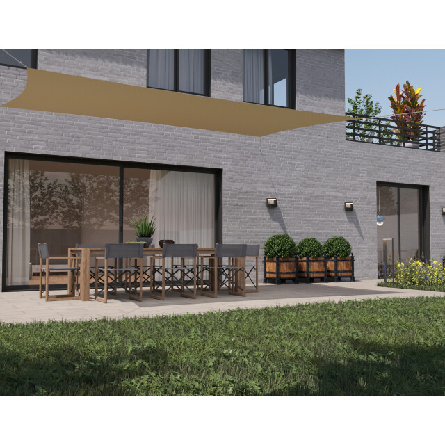 Hanse® Schaduwdoek rechthoek waterdoorlatend 3x5 m zonnedoek