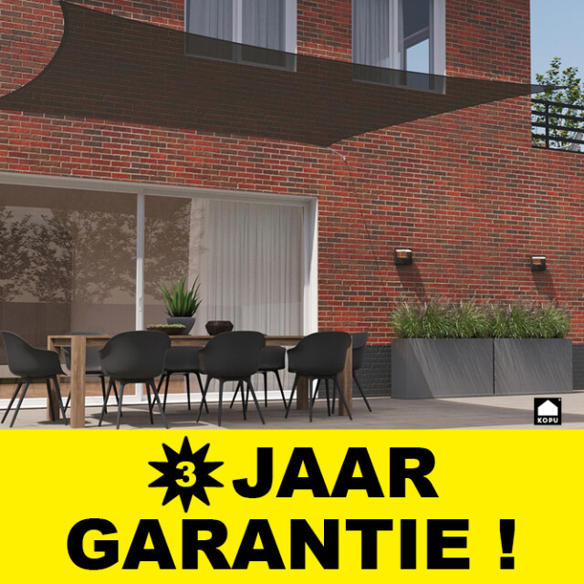 Kopu ® schaduwdoek vierkant 280 gram waterdoorlatend 4x4 m creme