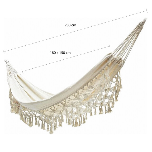 QUVIO Hangmat katoen 280x150 cm -