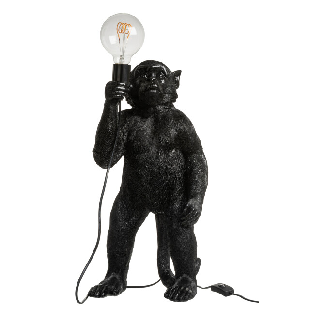 J-Line Lamp ape standing polyresin black