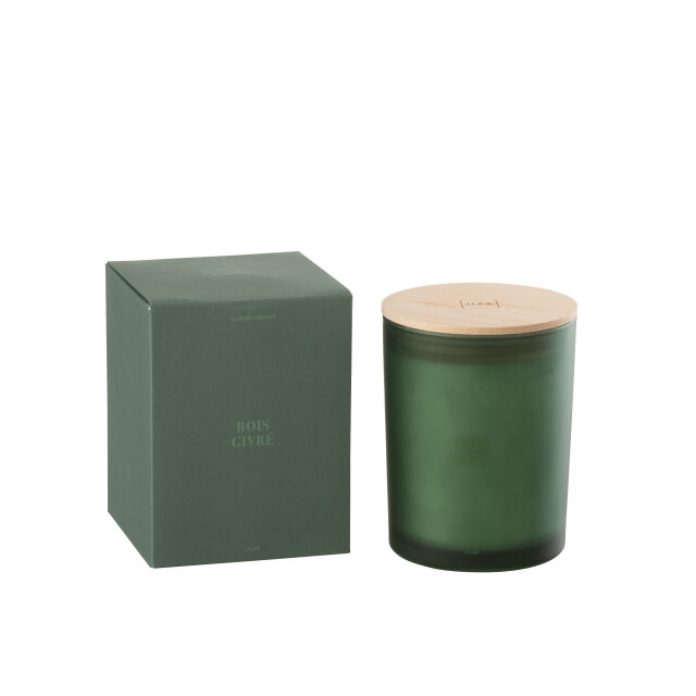 J-Line geurkaars accords essentiels bois givré-52h 10.5x10.5x14cm