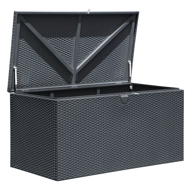 Lifetime Kunststof kussenbox staal 509 ltr 132x70x67cm antraciet