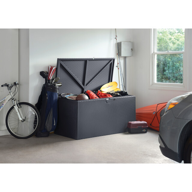 Lifetime Kunststof kussenbox staal 509 ltr 132x70x67cm antraciet