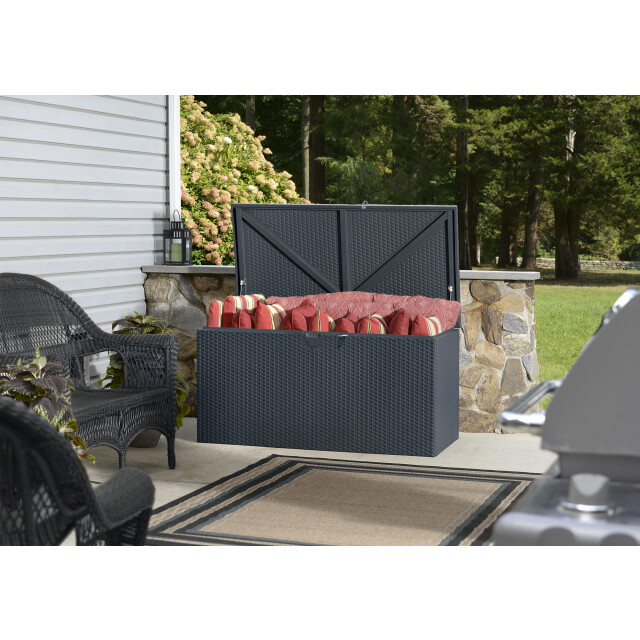 Lifetime Kunststof kussenbox staal 509 ltr 132x70x67cm antraciet