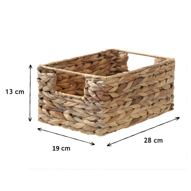 CaliCosy Waterhyacint mandje met metalen frame hoogte 13 cm