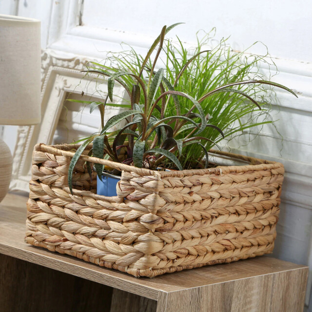 CaliCosy Waterhyacint mandje met metalen frame hoogte 13 cm