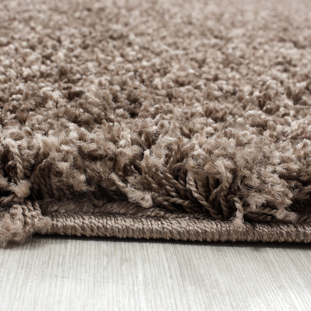 Muratap Basic rond shaggy vloerkleed caramel hoogpolig- 200 cm rond