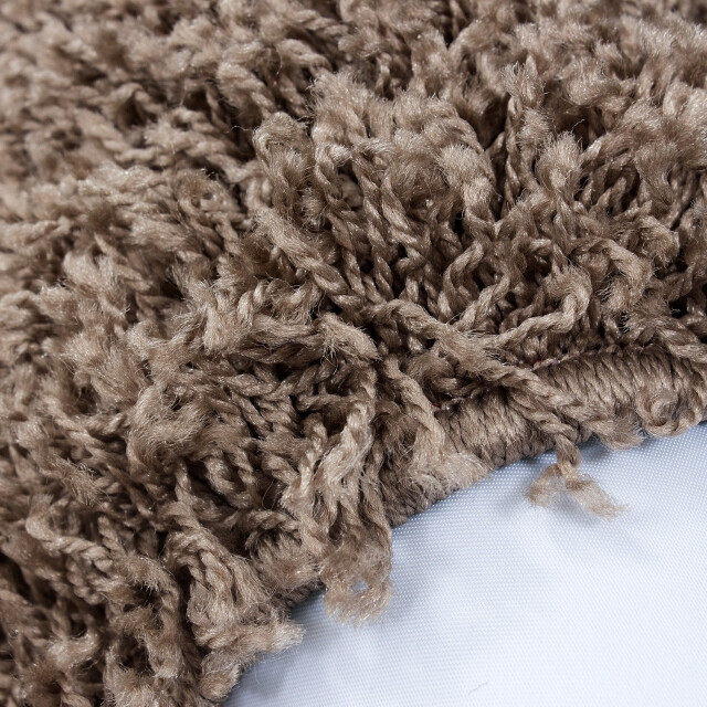 Muratap Basic rond shaggy vloerkleed caramel hoogpolig- 200 cm rond