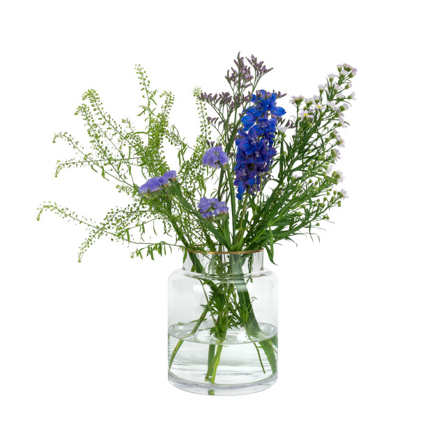 QUVIO Vaas met gouden randje 18 cm glas